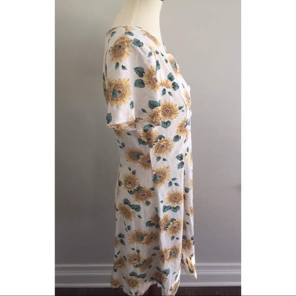 🌷 S O L D 🌷Vintage 90's Boho Sunflower Day Dress - Picture 4 of 5